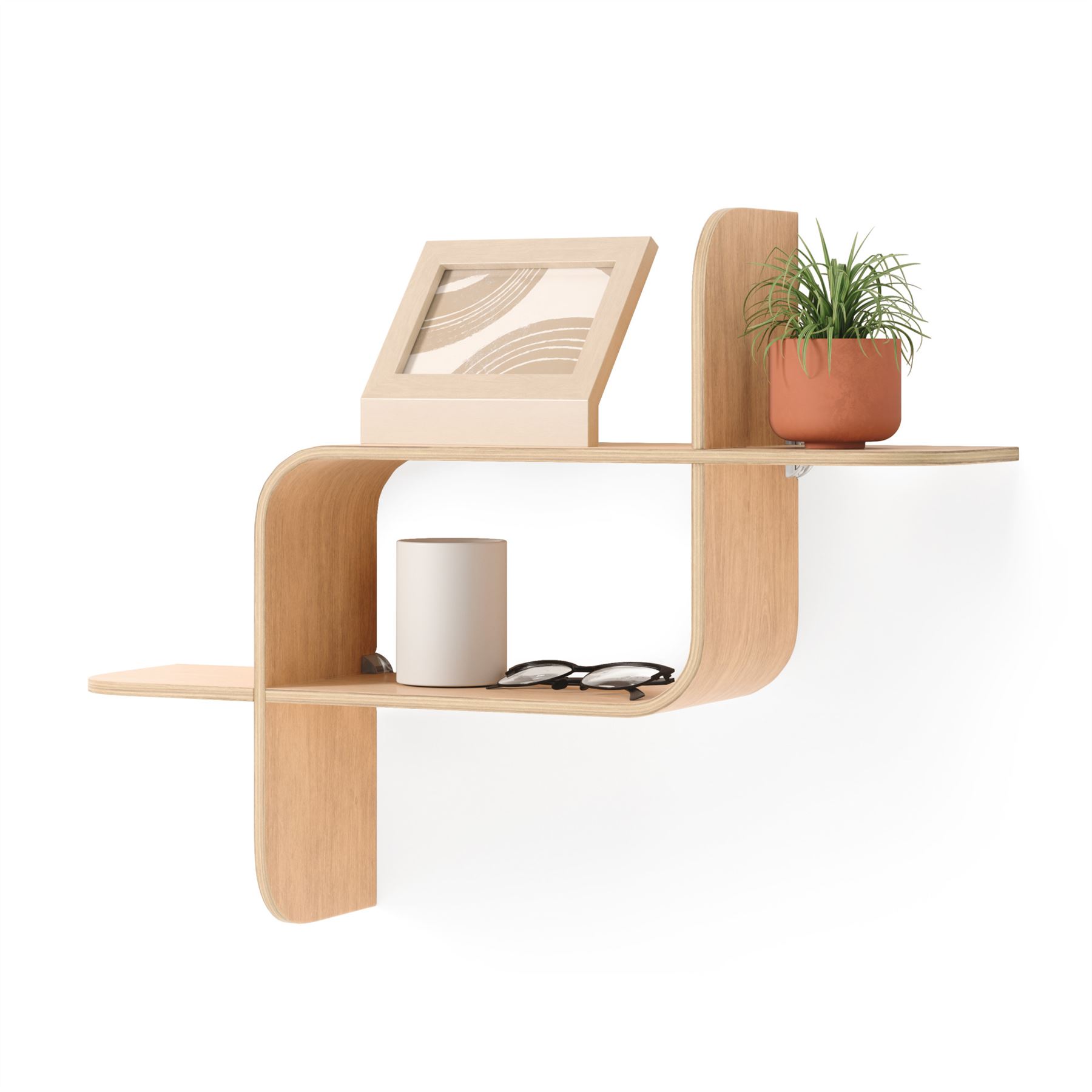 Floating Wall Shelf Umbra Montage Shelf Geometric Wooden Floating Shelf - Picture 24 of 45