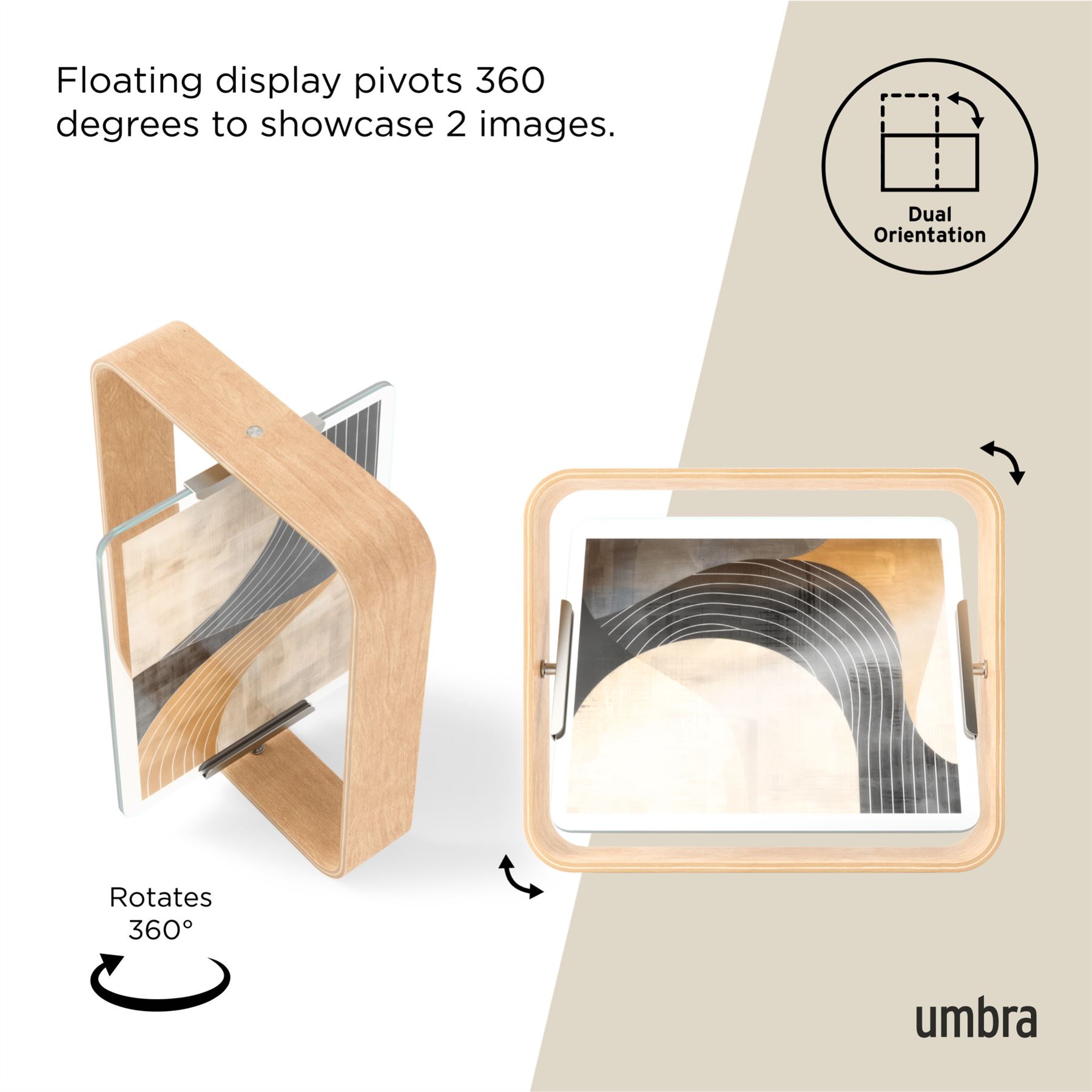 Umbra Bellwood Picture Frame Double Sided Curved Pivoting Picture Frame - Picture 56 of 61