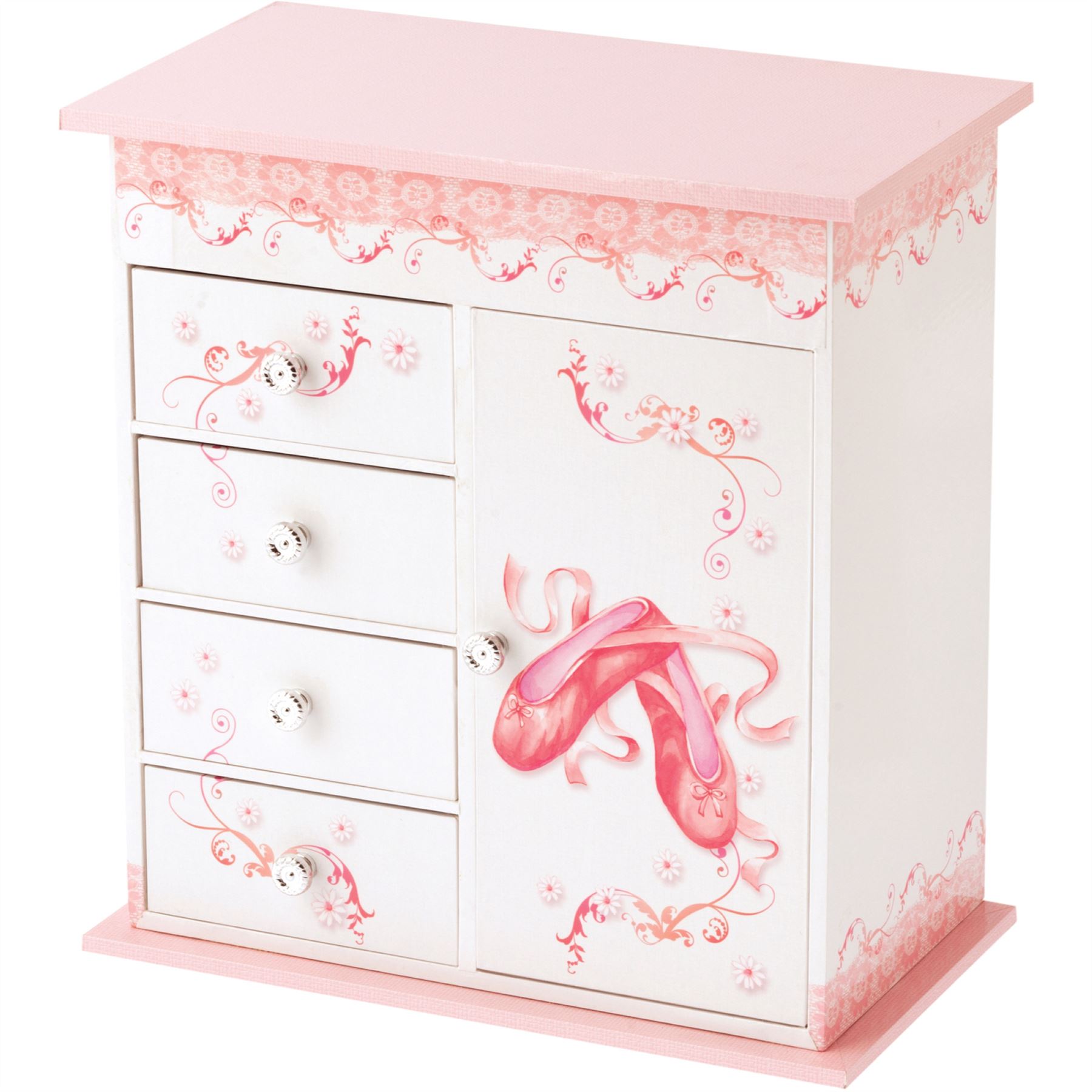 Musical Jewellery Box Mele & Co Ballet Shoe Girls Musical Jewellery Case - Picture 5 of 9