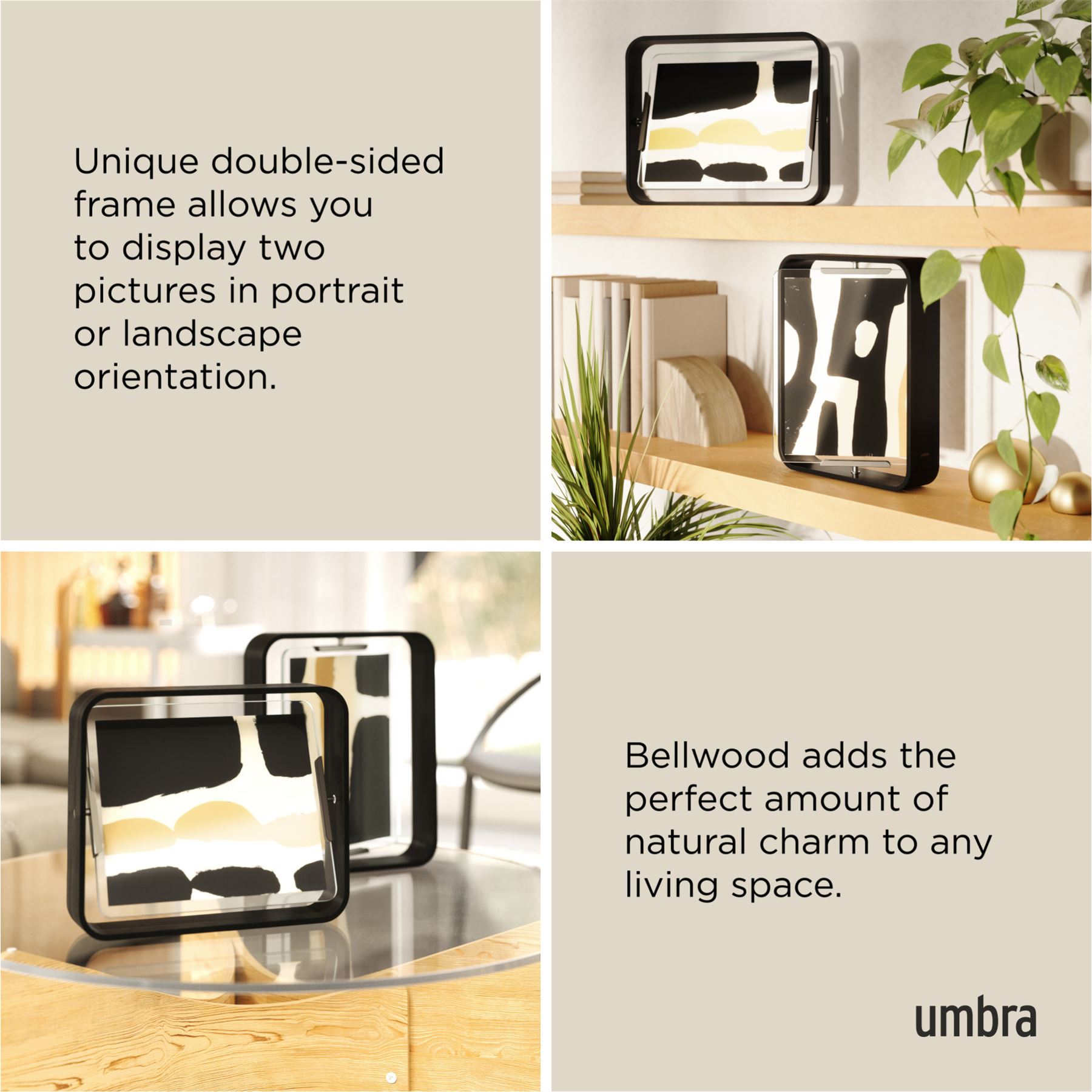 Umbra Bellwood Picture Frame Double Sided Curved Pivoting Picture Frame - Picture 44 of 61