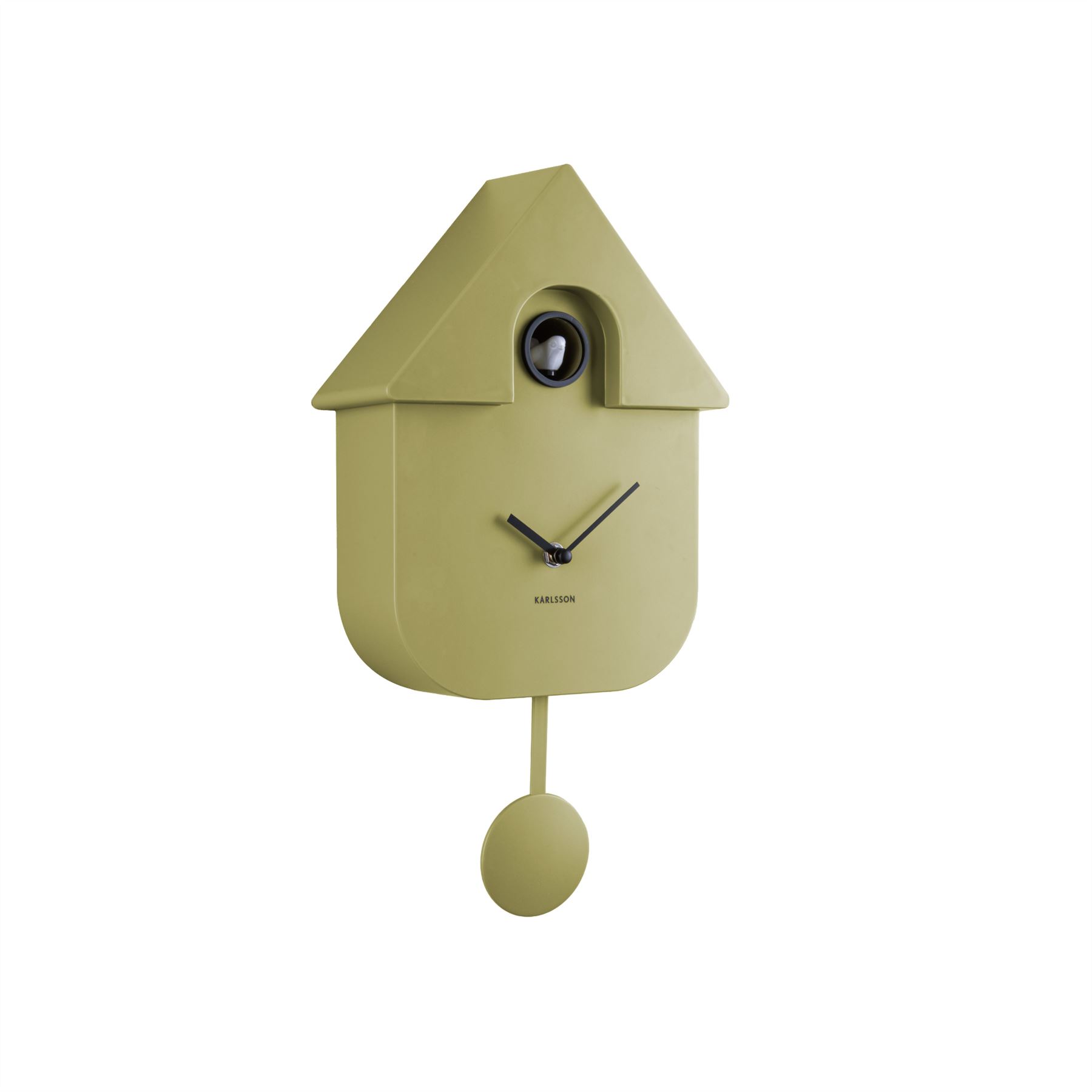 Karlsson Modern Cuckoo Wall Clock Minimalist Bird Sound Working Cuckoo