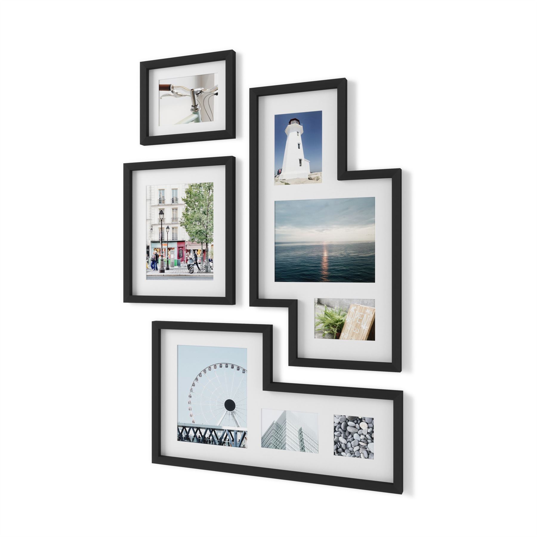 Umbra Mingle Photo Frame Gallery Set of 4 Picture Frame Natural Black Wood - Picture 6 of 12