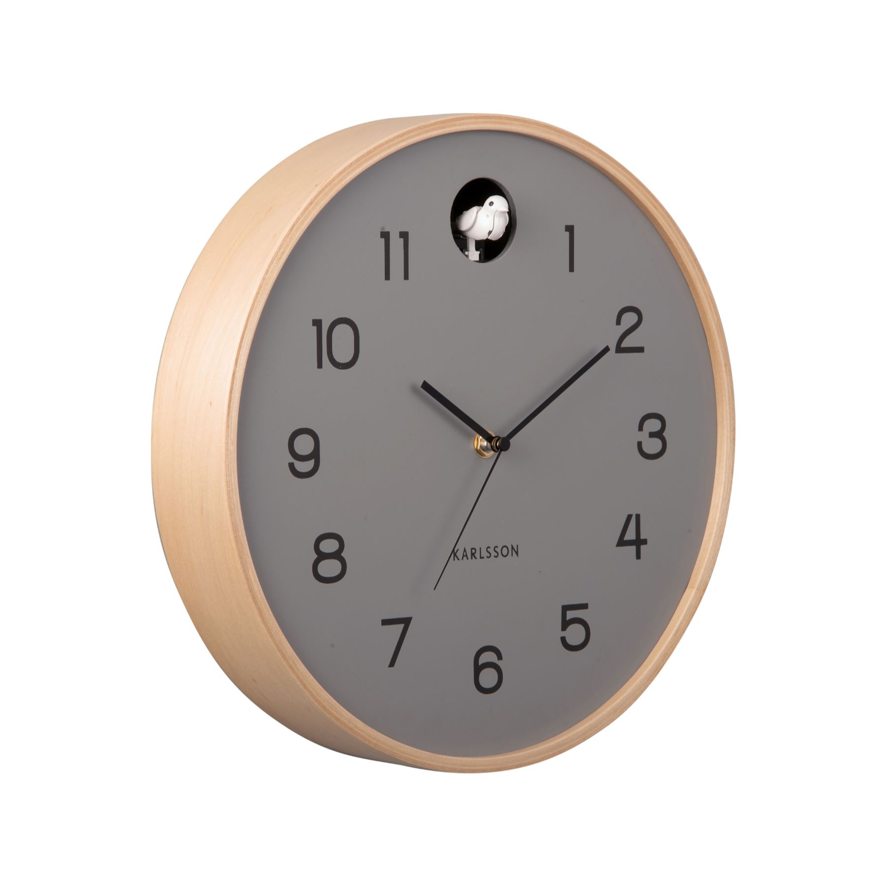Karlsson Natural Cuckoo 32cm Wall clock Birchwood Frame Battery Powered - Picture 9 of 15