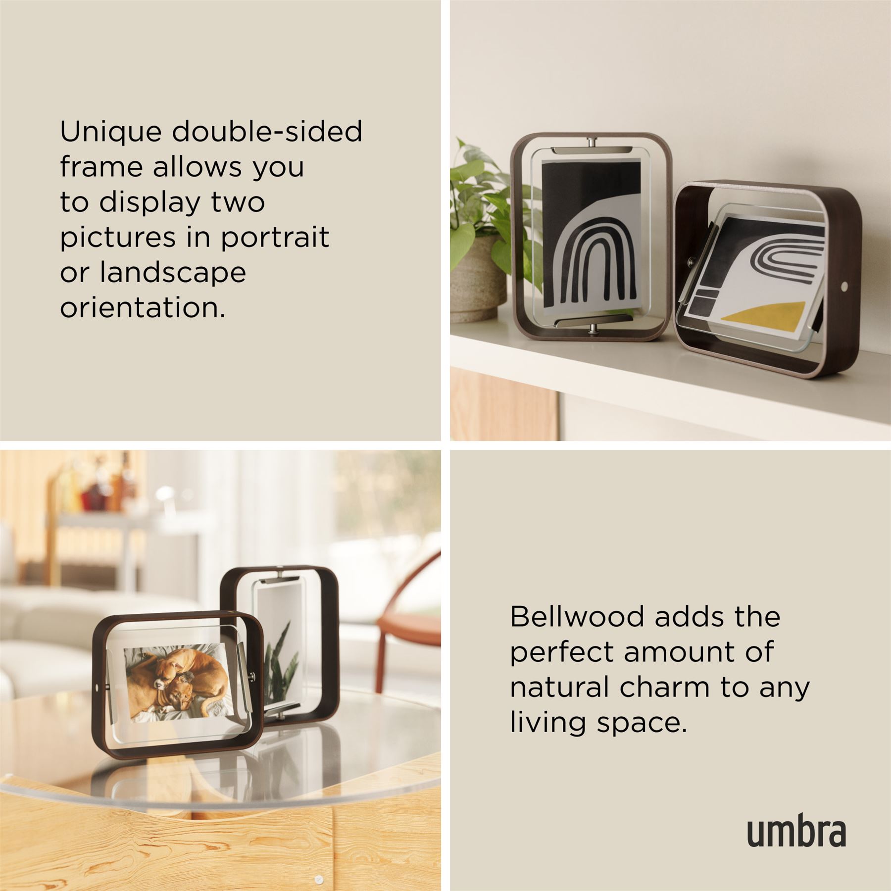 Umbra Bellwood Picture Frame Double Sided Curved Pivoting Picture Frame - Picture 3 of 61