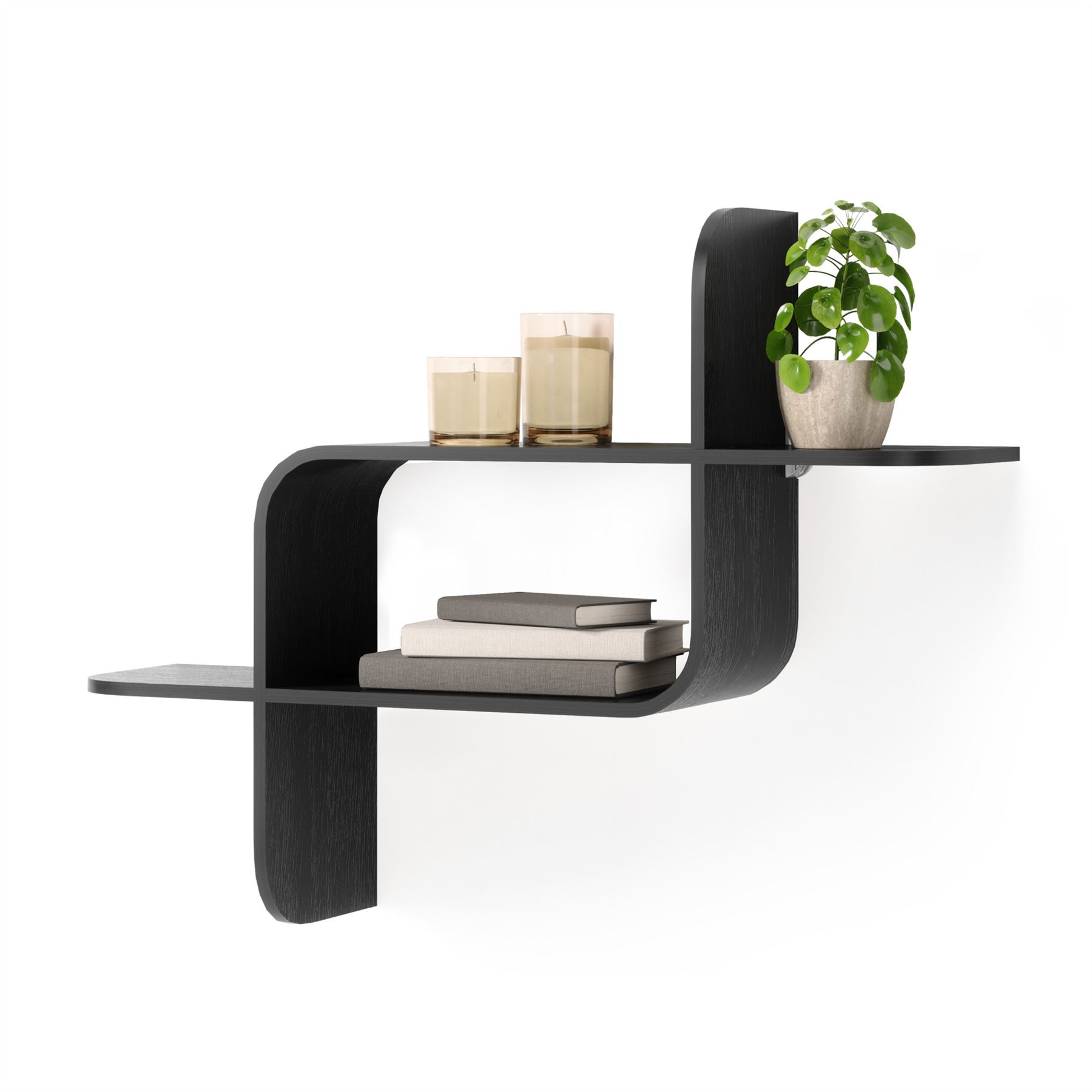 Floating Wall Shelf Umbra Montage Shelf Geometric Wooden Floating Shelf - Picture 2 of 45