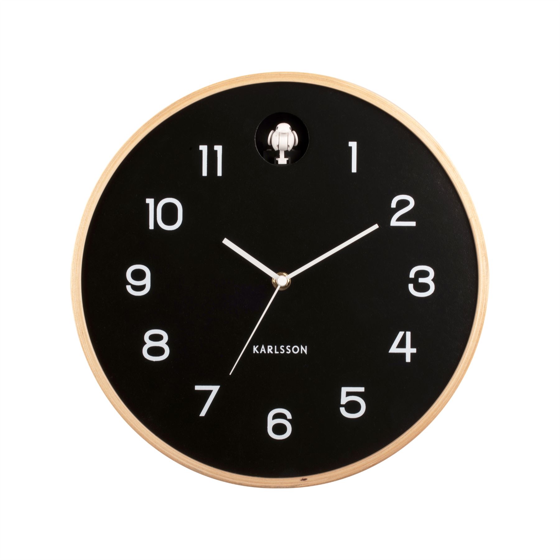 Karlsson Natural Cuckoo 32cm Wall clock Birchwood Frame Battery Powered - Picture 2 of 15