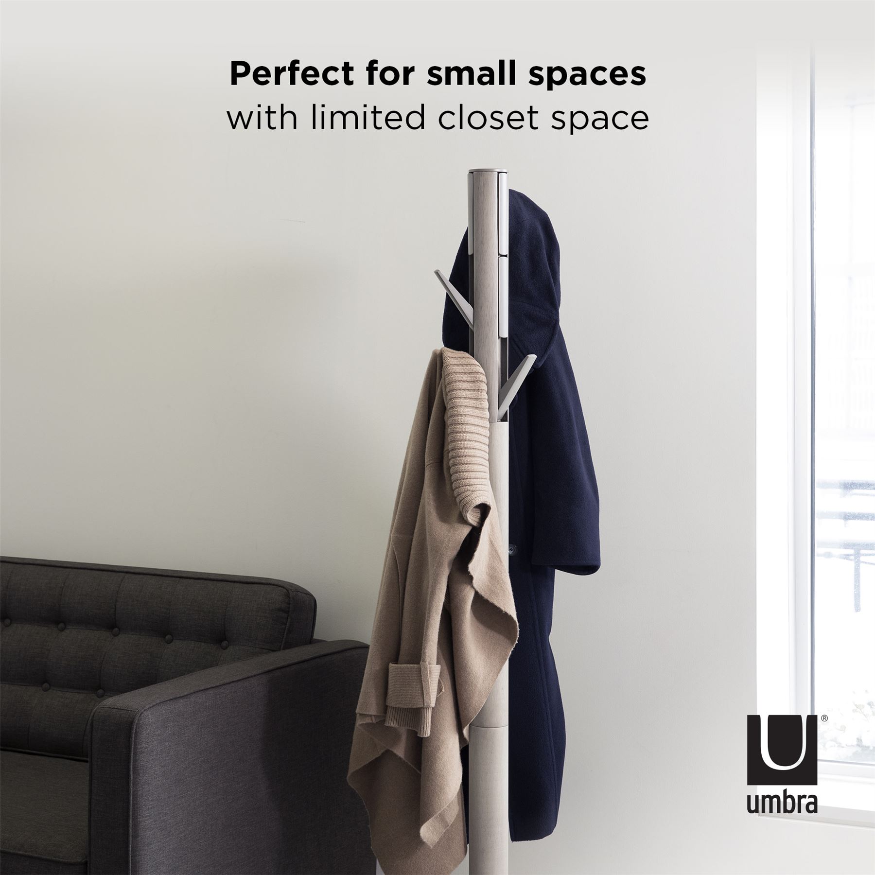 Umbra Flapper Floor Standing Coat Rack Hat Scarf Hallway Cloak Coat Room - Picture 14 of 36