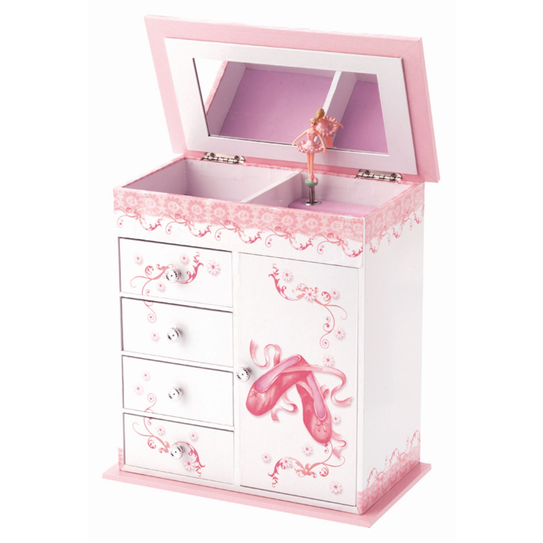 Musical Jewellery Box Mele & Co Ballet Shoe Girls Musical Jewellery Case - Picture 4 of 9