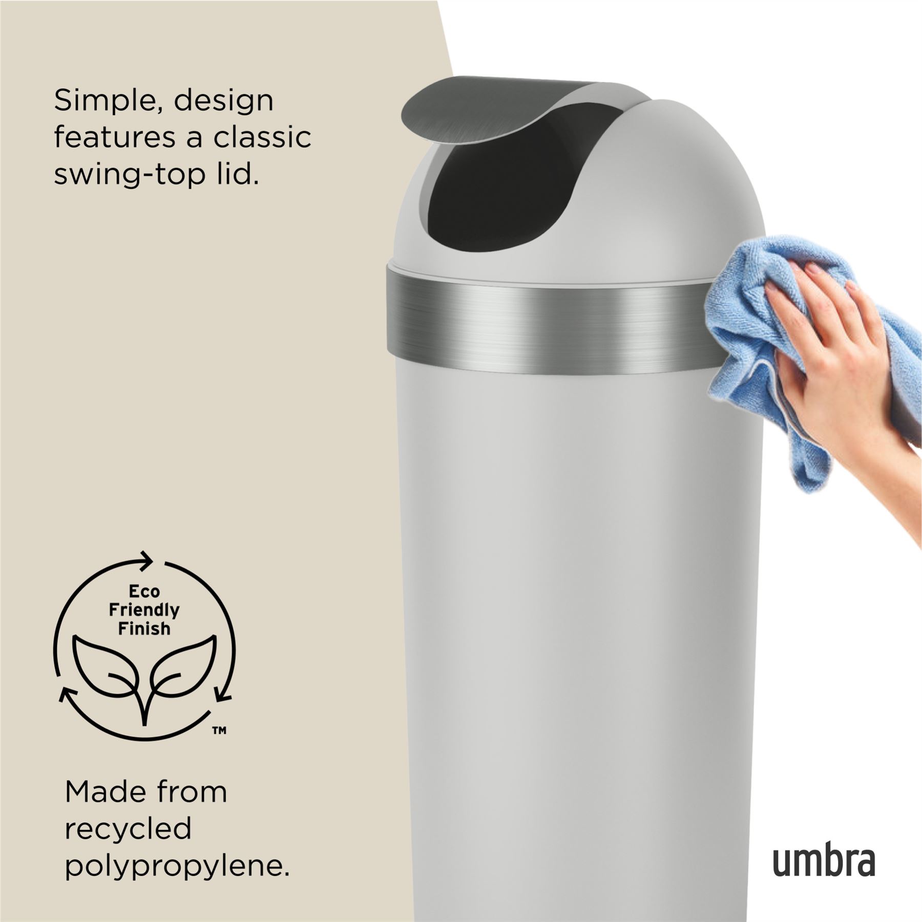 62L Swing Bin Umbra Venti Trash Can Kitchen Waste Swing Bin - Picture 21 of 22