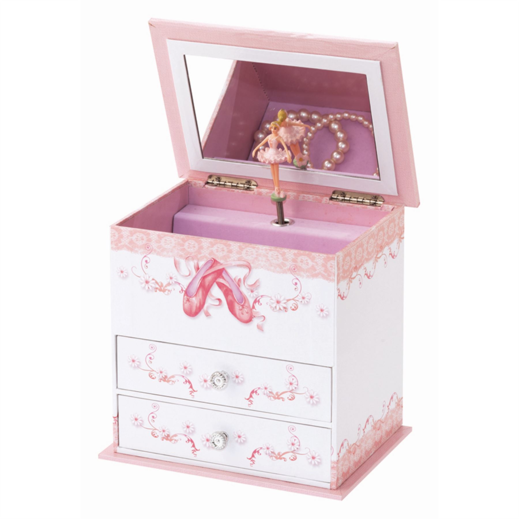 Musical Jewellery Box Mele & Co Ballet Shoe Girls Musical Jewellery Case - Picture 2 of 9