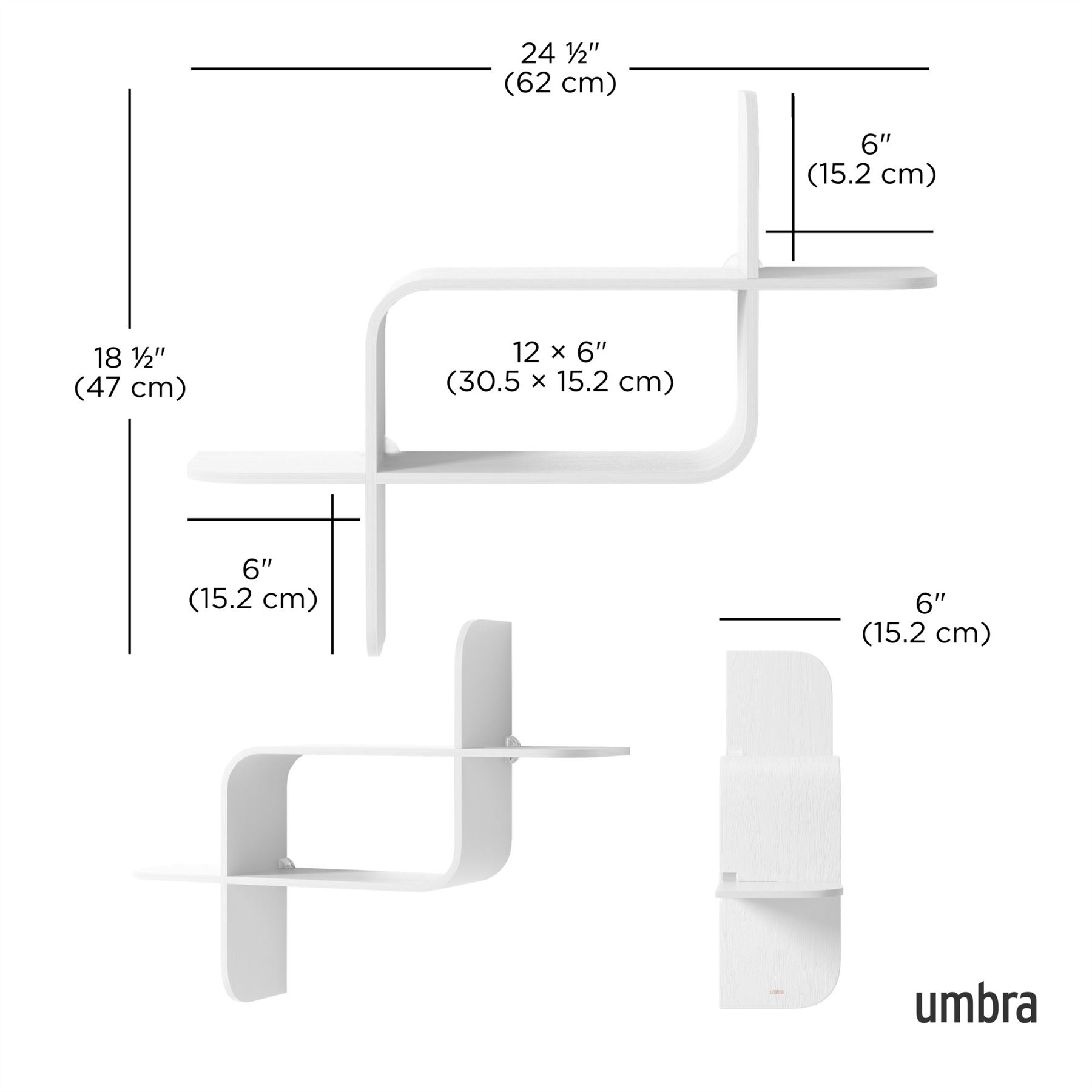 Floating Wall Shelf Umbra Montage Shelf Geometric Wooden Floating Shelf - Picture 44 of 45