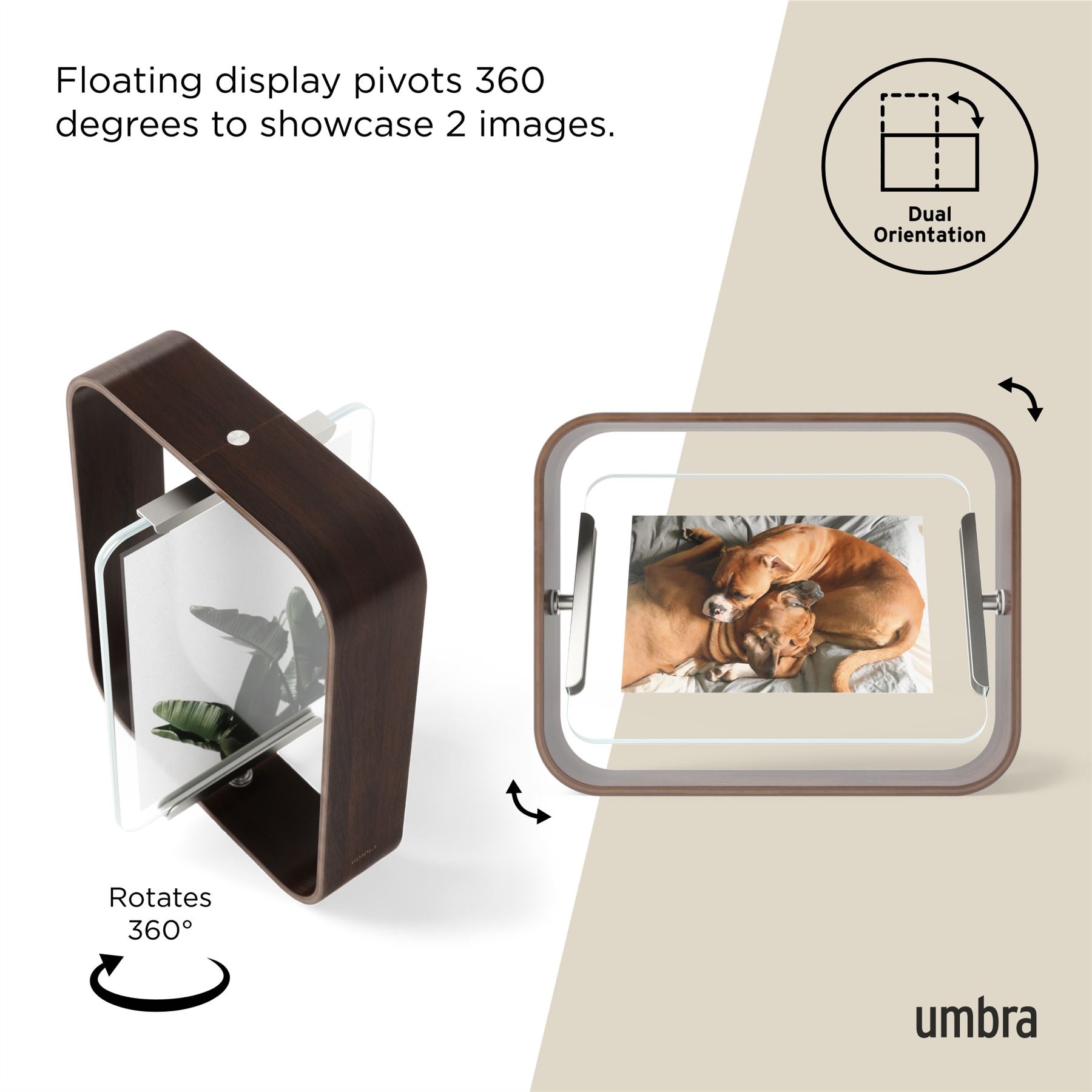 Umbra Bellwood Picture Frame Double Sided Curved Pivoting Picture Frame - Picture 4 of 61