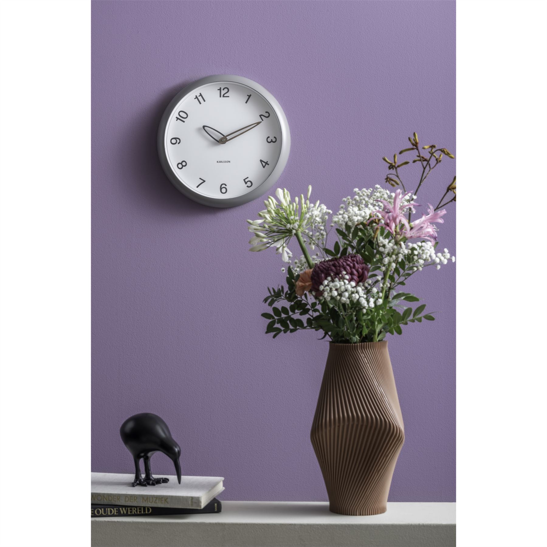 30cm Karlsson Bella Wall Clock Round Silent Non Ticking Wall Clock Home - Picture 10 of 20