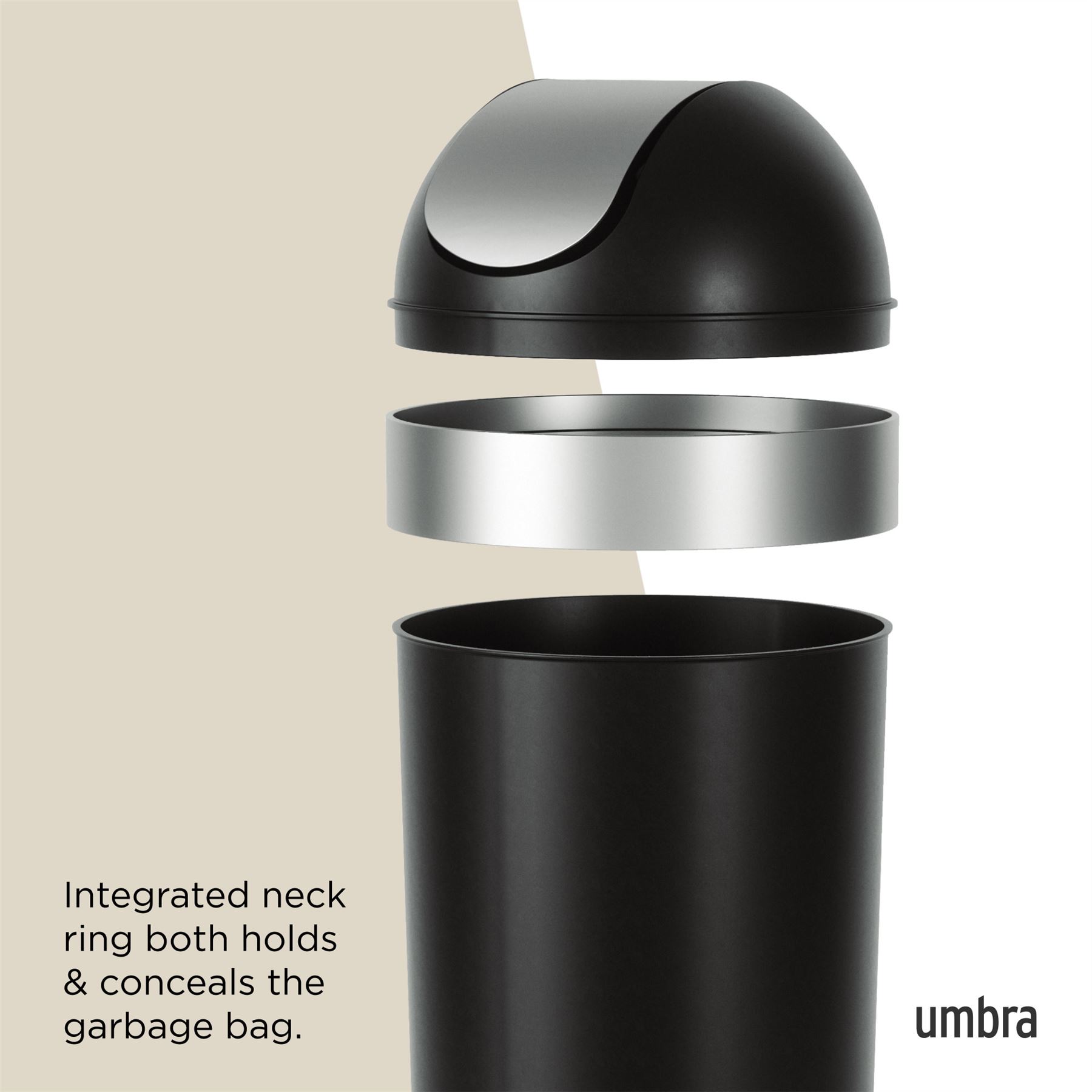 62L Swing Bin Umbra Venti Trash Can Kitchen Waste Swing Bin - Picture 11 of 22
