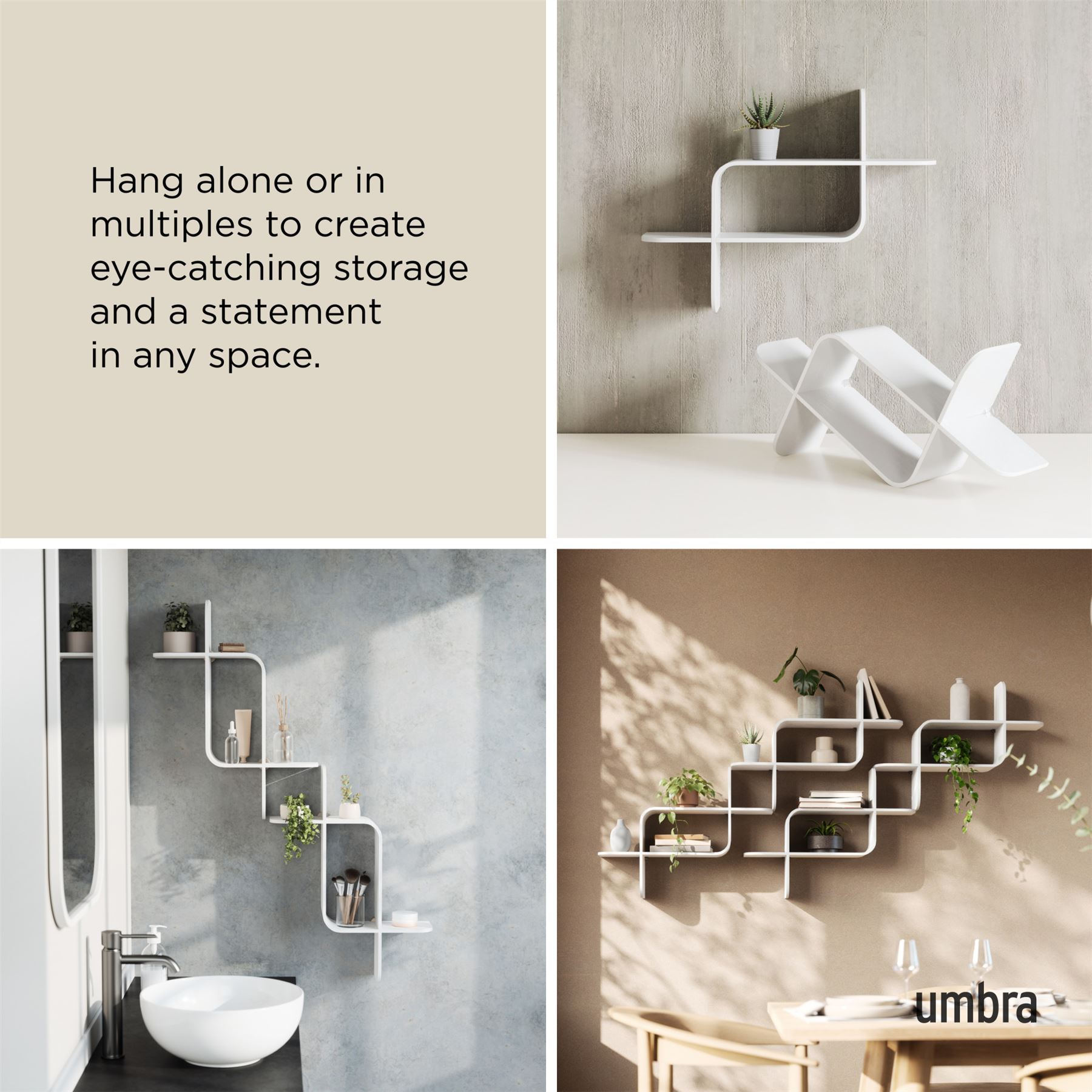 Floating Wall Shelf Umbra Montage Shelf Geometric Wooden Floating Shelf - Picture 37 of 45