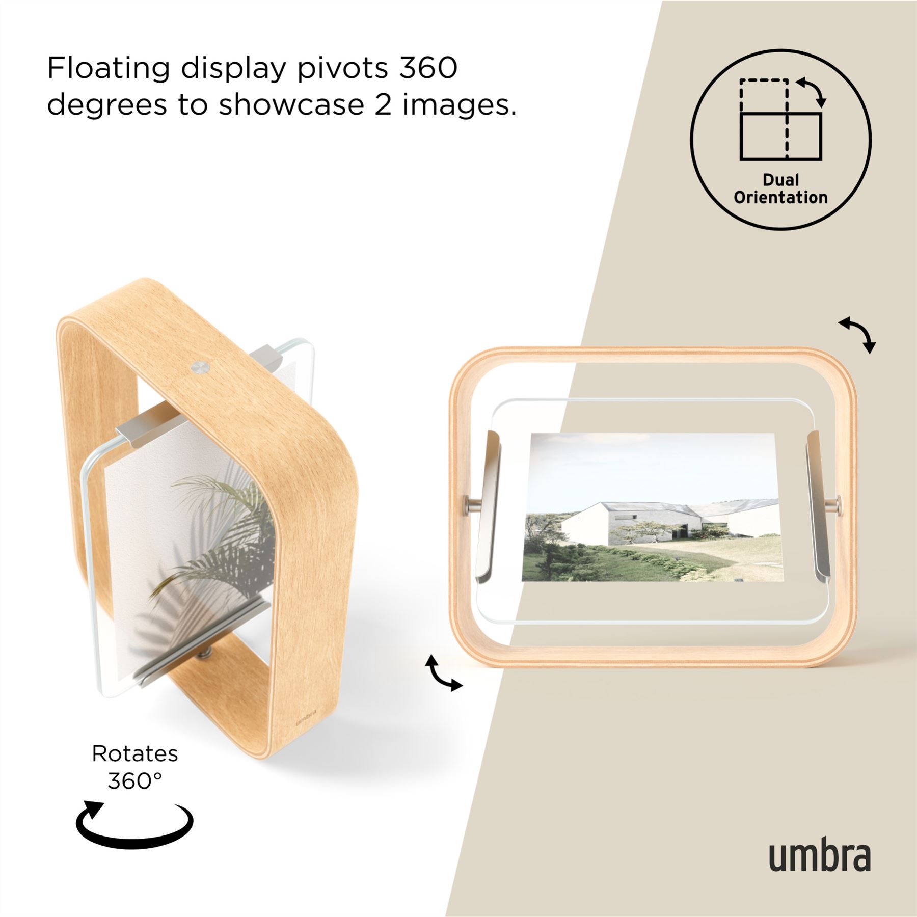 Umbra Bellwood Picture Frame Double Sided Curved Pivoting Picture Frame - Picture 24 of 61