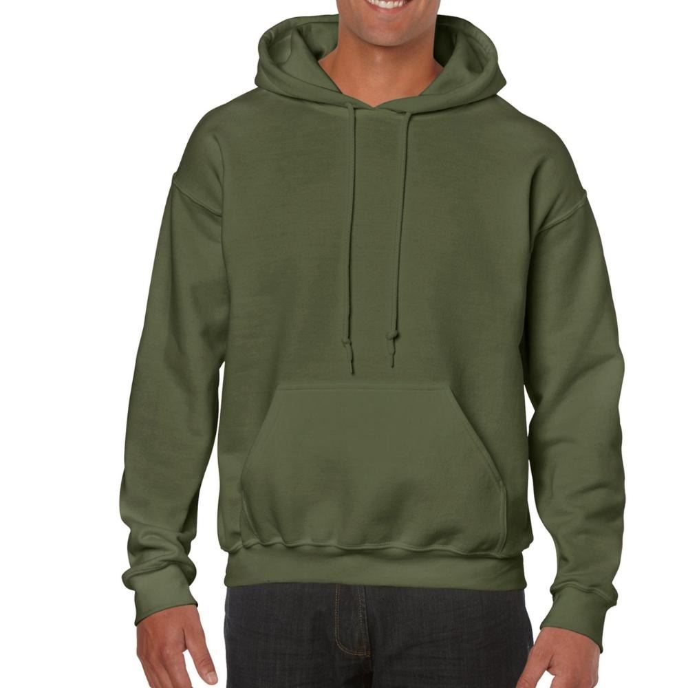 Mens Hooded Sweatshirt Plain Long Sleeves Pull Over Pockets Drawstring Jumper - Picture 30 of 34
