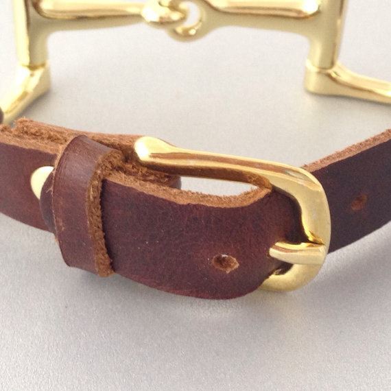 Handmade Leather Bit Bracelet Single Wrap Ideana Luxury Horse Riding Accessory - Picture 3 of 3