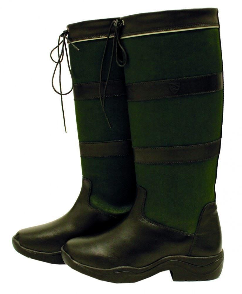 Horse Riding Country Boots Long Pull Up Leather Ballistic Nylon Waterproof Shoes - Picture 20 of 22
