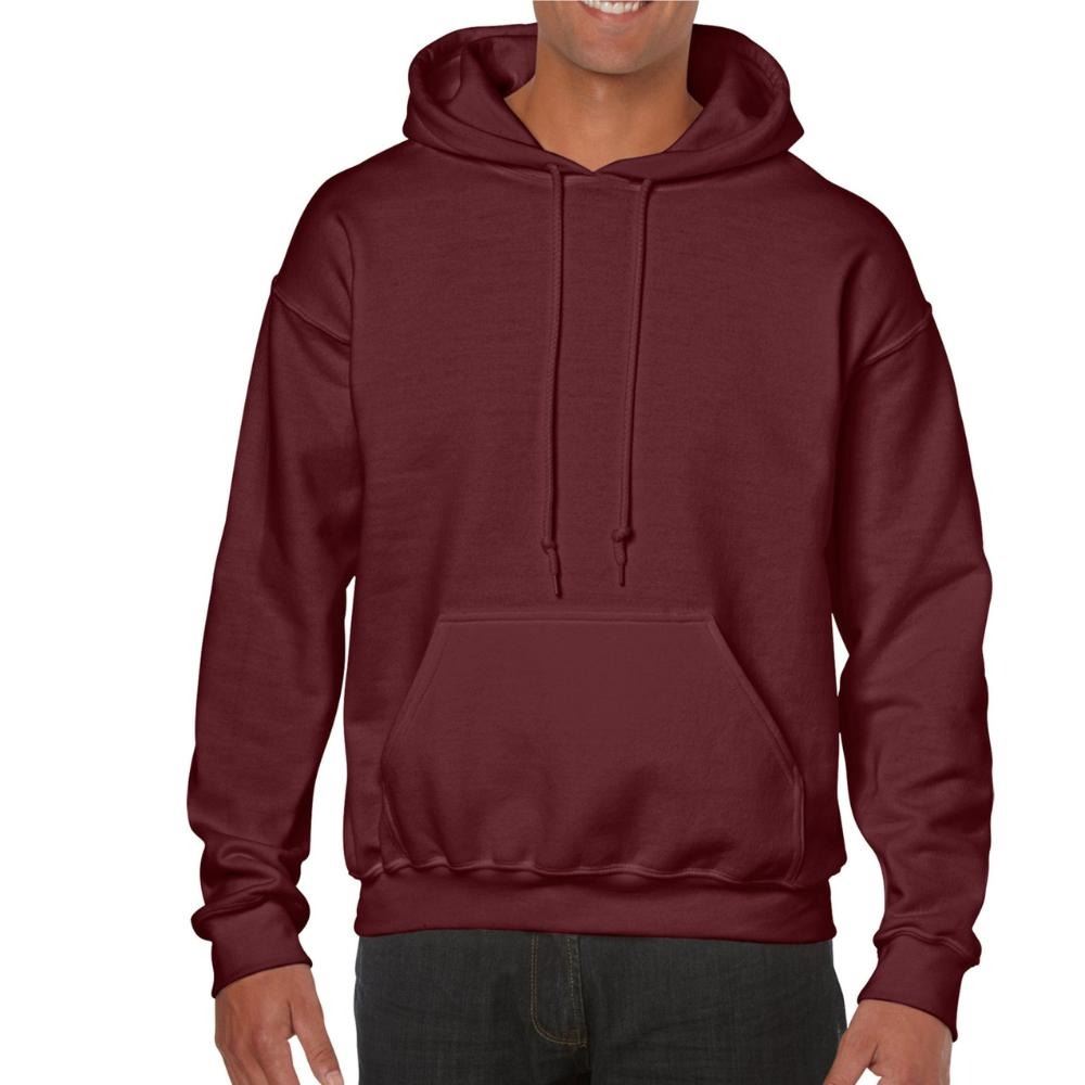Mens Hooded Sweatshirt Plain Long Sleeves Pull Over Pockets Drawstring Jumper - Picture 25 of 34
