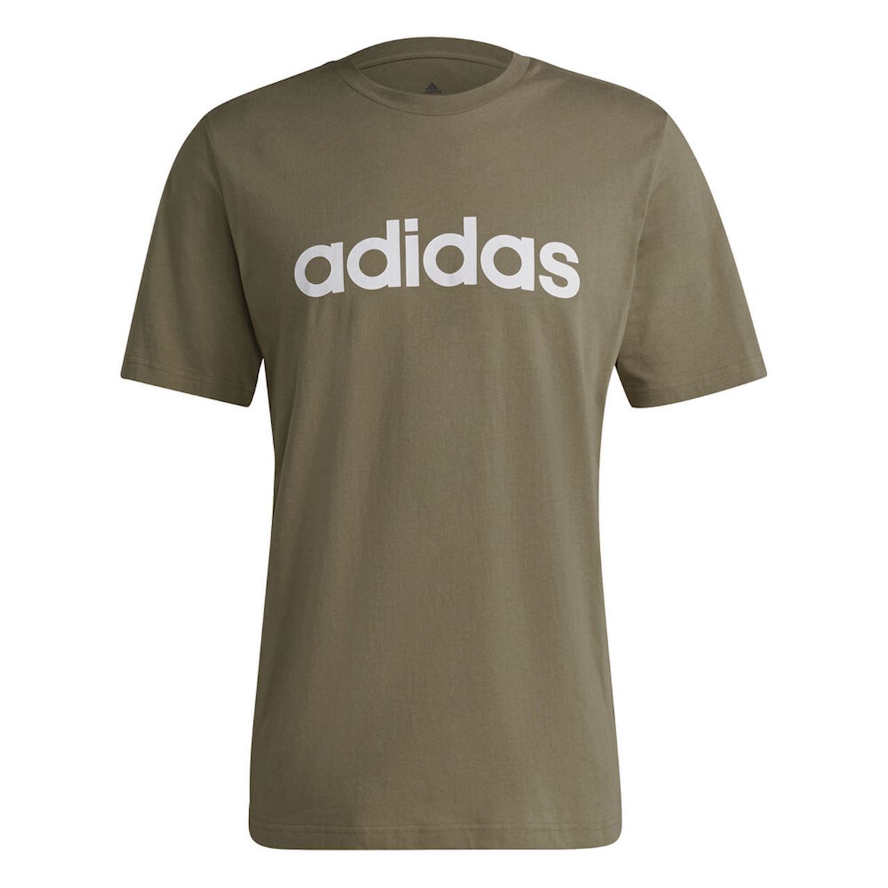 Adidas Men T Shirt Top Linear Logo Short Sleeve Crew Neck Gym Running Casual Tee - Picture 2 of 2