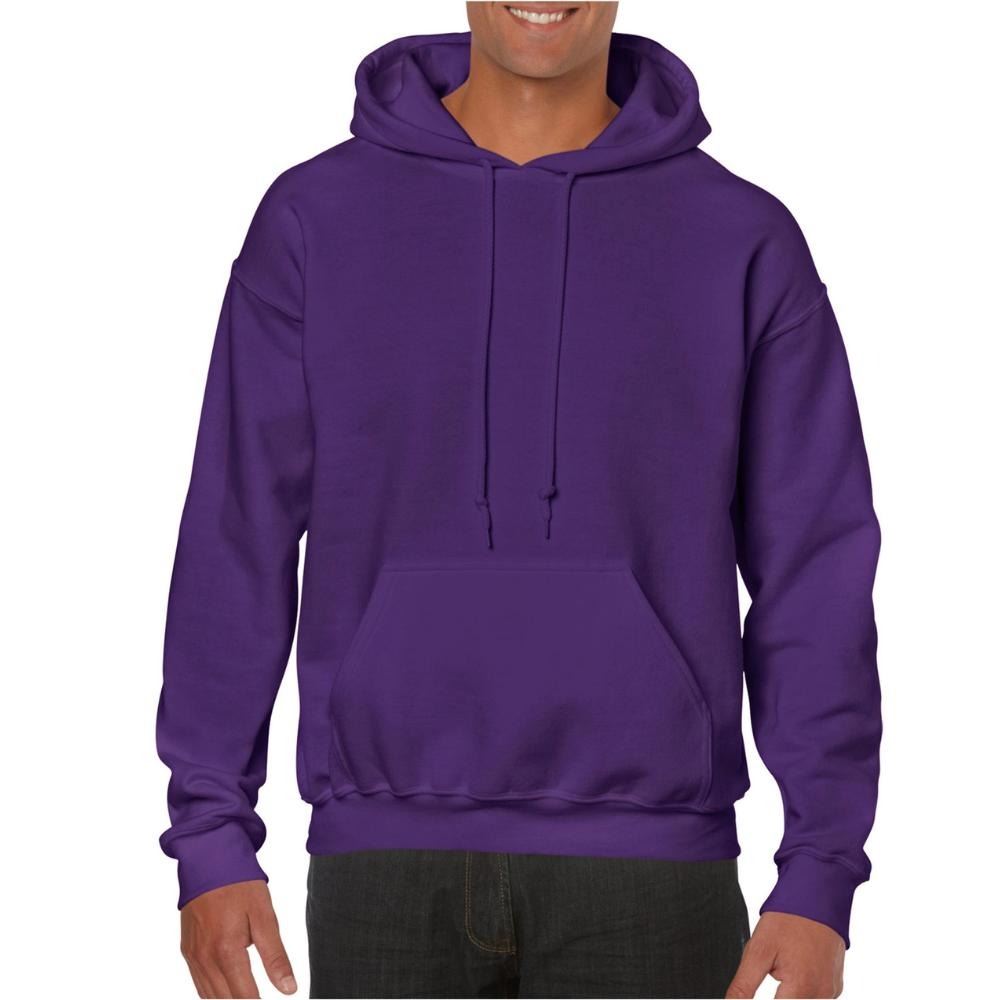 Mens Hooded Sweatshirt Plain Long Sleeves Pull Over Pockets Drawstring Jumper - Picture 11 of 34
