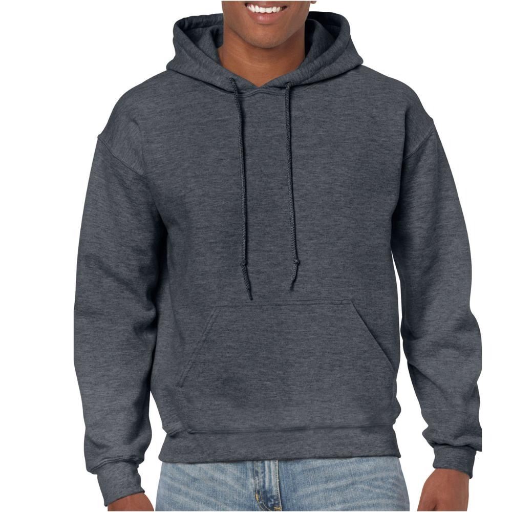 Mens Hooded Sweatshirt Plain Long Sleeves Pull Over Pockets Drawstring Jumper - Picture 17 of 34