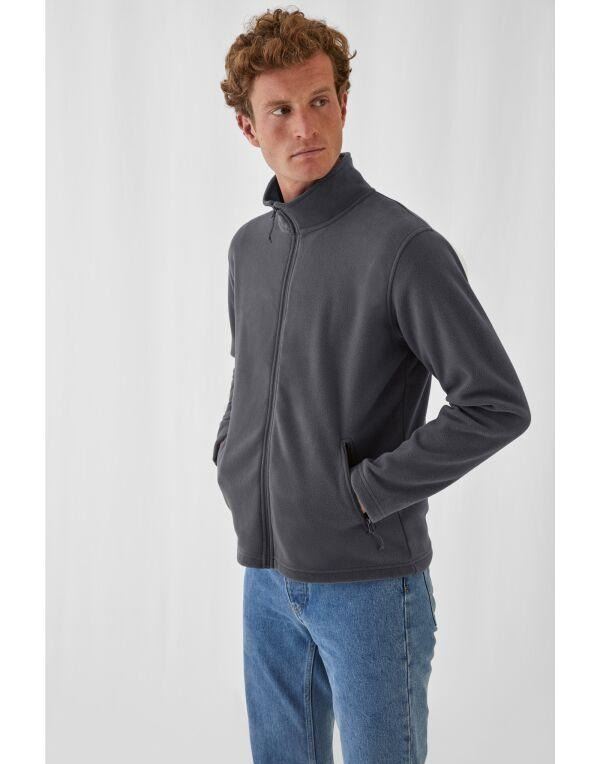 Mens Fleece Jacket Full Zip Casual Zipped Pocket Long Sleeves Open Hem Jacket - Picture 4 of 9