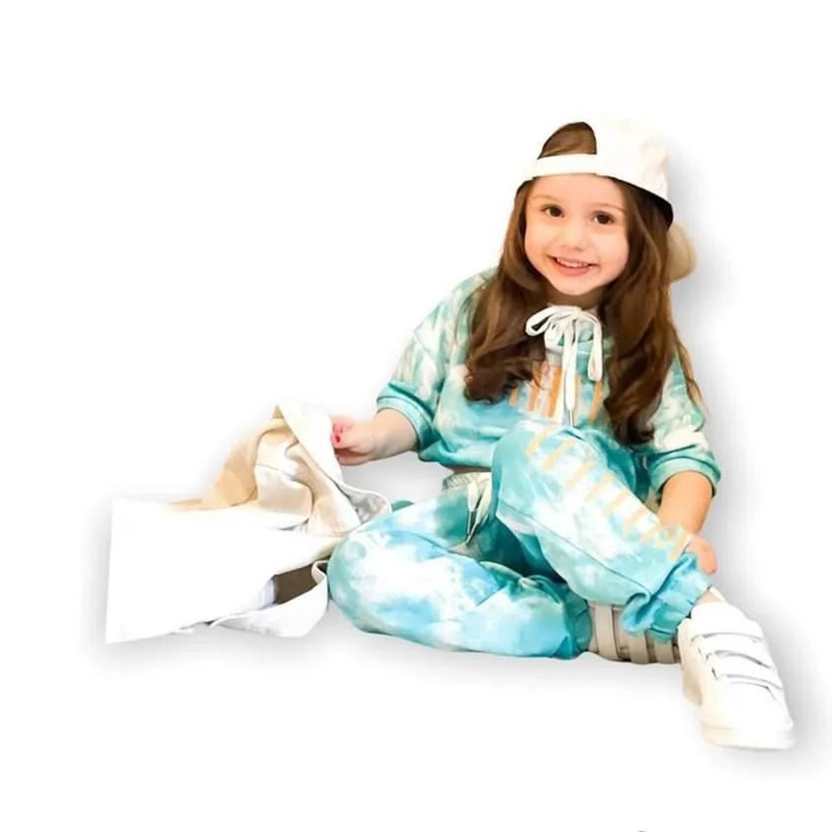Kids Tracksuit Set Hooded Long Sleeves Top Front Pocket Drawstring Two Piece Set - Picture 8 of 8