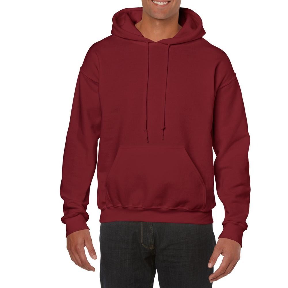 Mens Hooded Sweatshirt Plain Long Sleeves Pull Over Pockets Drawstring Jumper - Picture 9 of 34