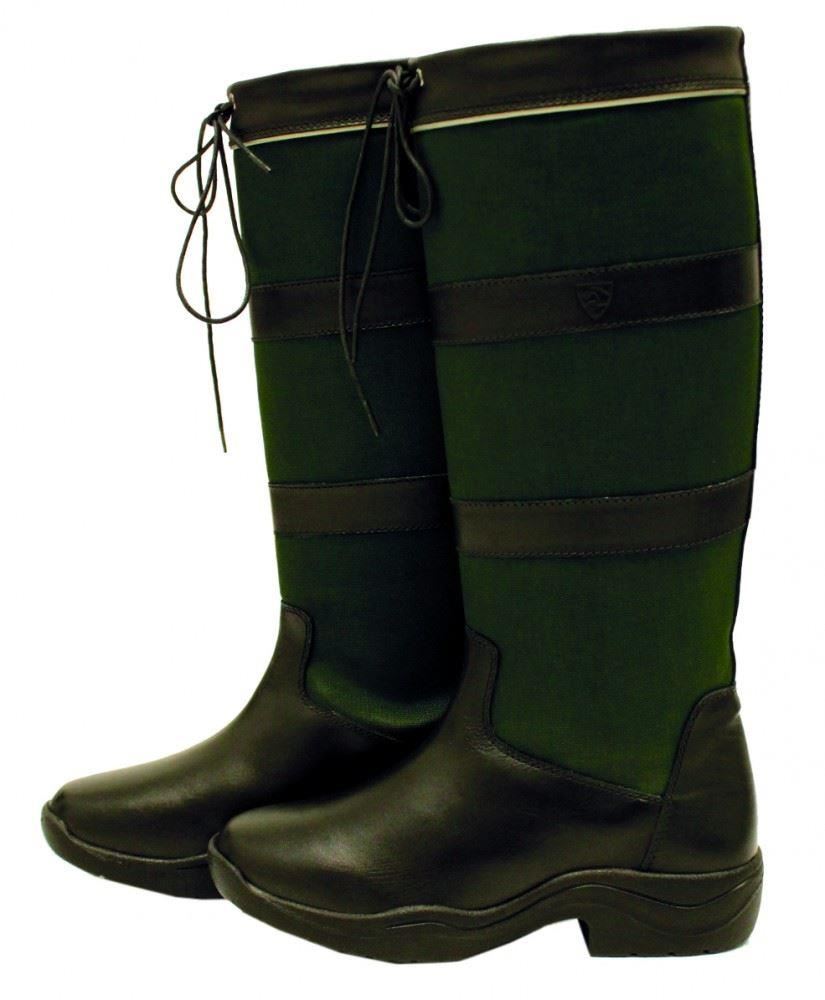Horse Riding Country Boots Long Pull Up Leather Ballistic Nylon Waterproof Shoes - Picture 3 of 22