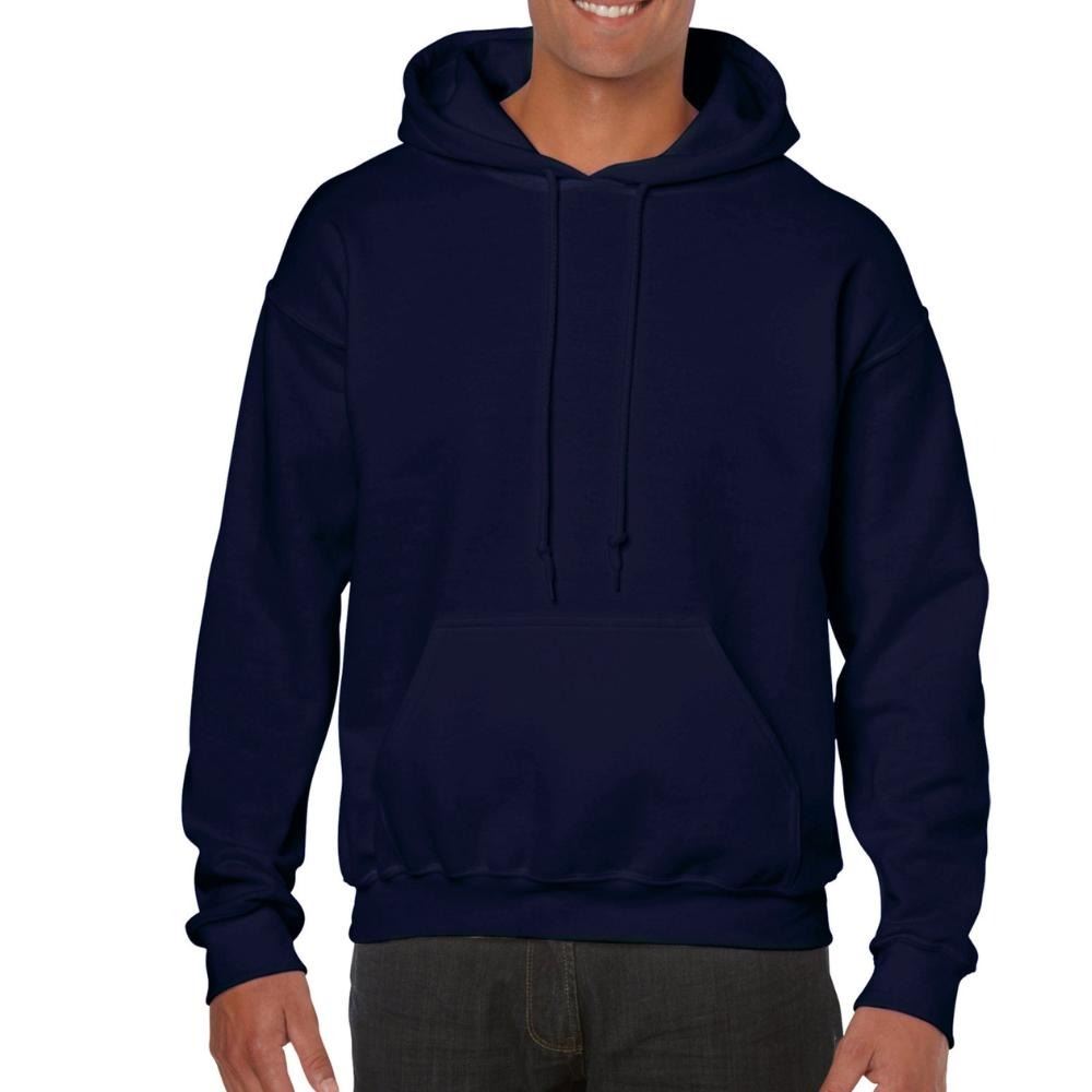 Mens Hooded Sweatshirt Plain Long Sleeves Pull Over Pockets Drawstring Jumper - Picture 7 of 34