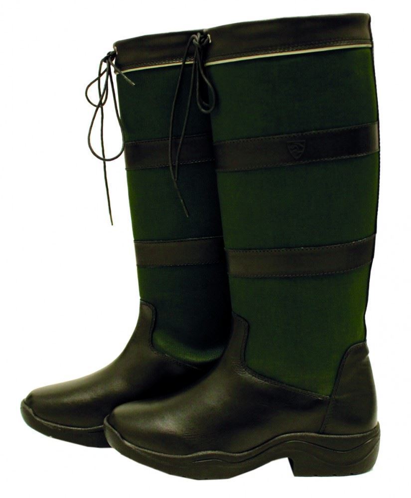 Horse Riding Country Boots Long Pull Up Leather Ballistic Nylon Waterproof Shoes - Picture 7 of 22