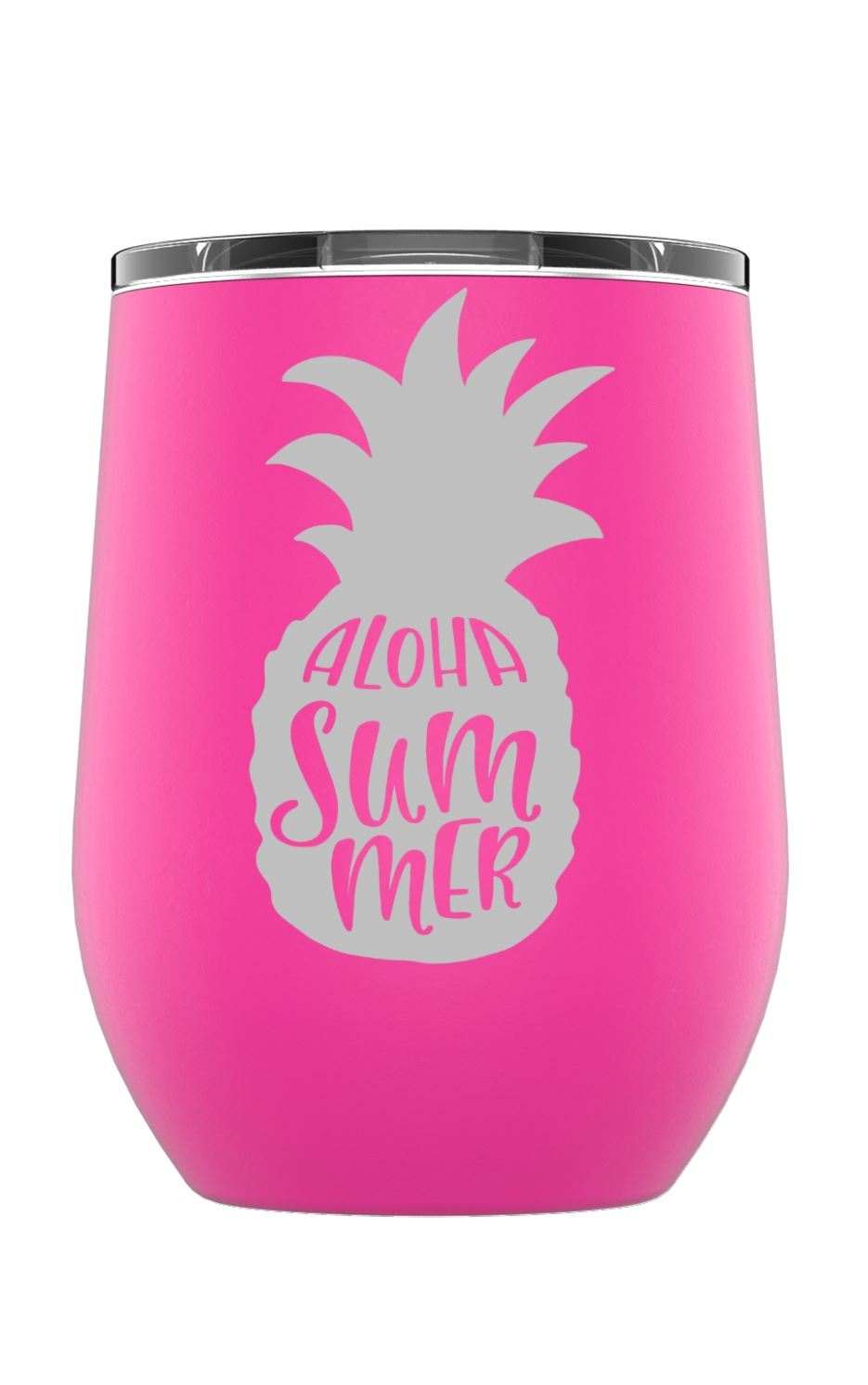 Laser Engraved Stainless Steel Aloha Summer Powder Coated Tumbler Laser Engraved Stainless Steel Aloha Summer Powder Coated Tumbler