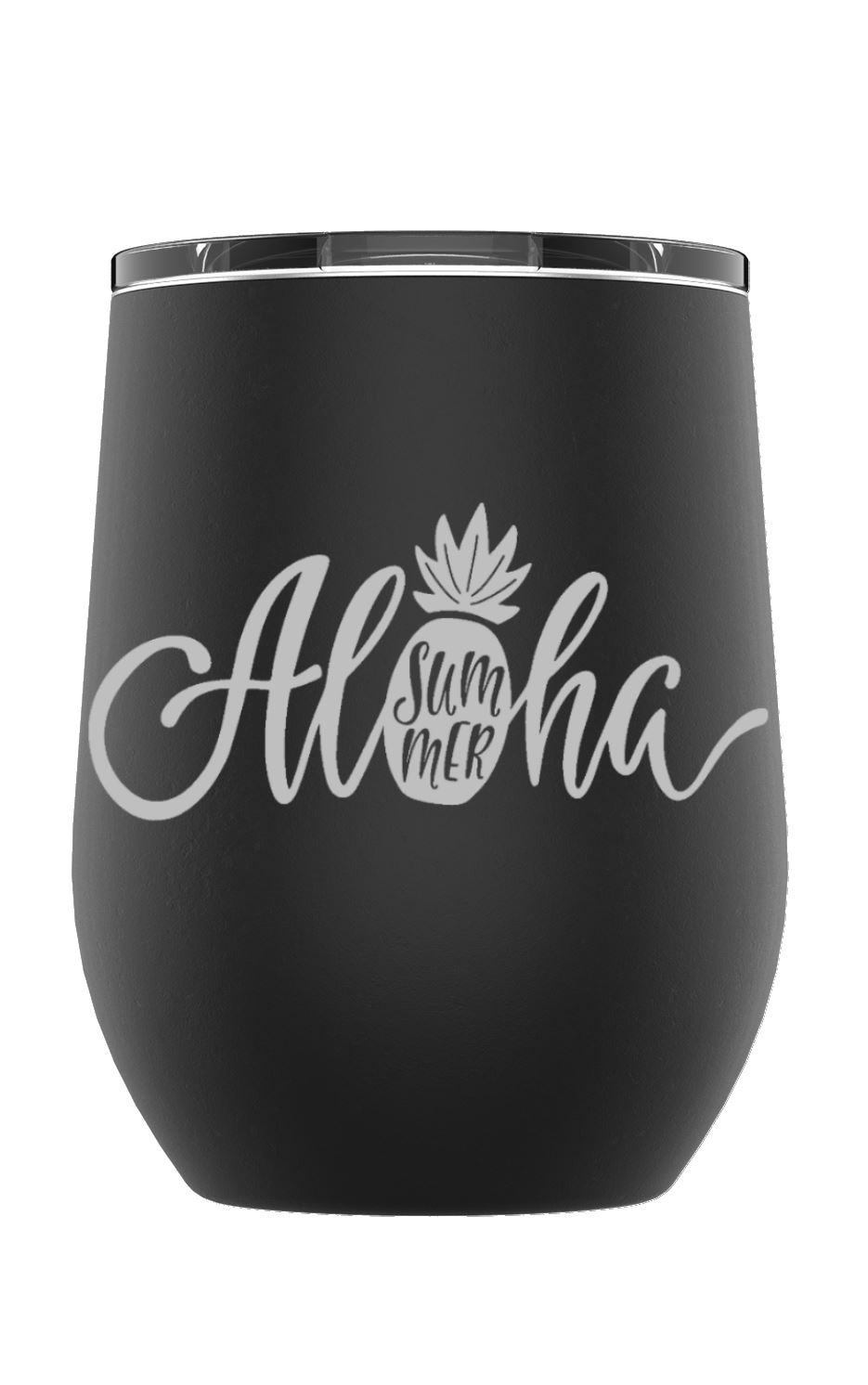Laser Engraved Stainless Steel Aloha Summer Powder Coated Tumbler Laser Engraved Stainless Steel Aloha Summer Powder Coated Tumbler