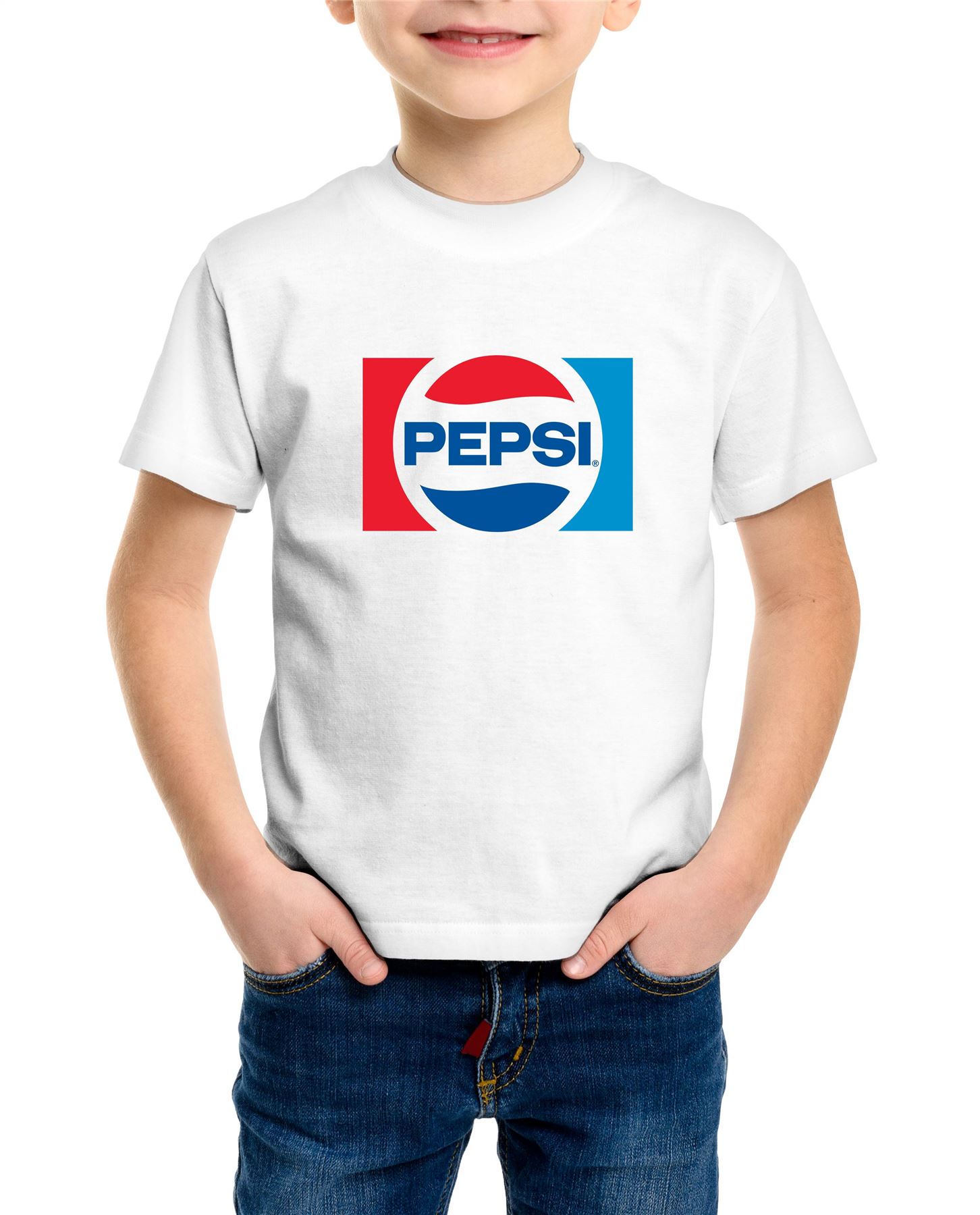 Classic Pepsi Logo Childrens Unisex White T-Shirt