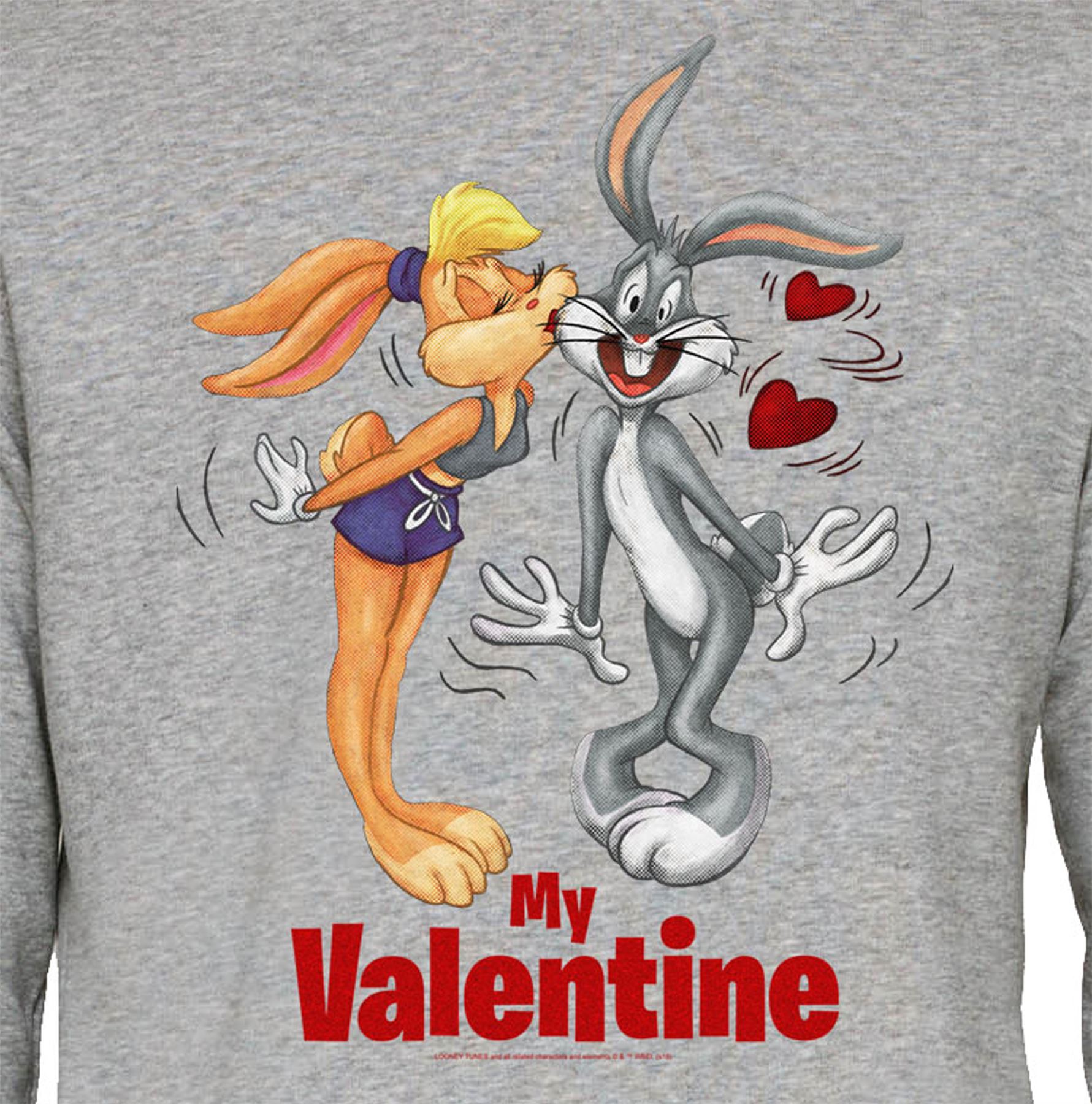 Wwe legends father's day t-shirt: wwe mens t-shirt Looney Tunes Bugs Bunny and Lola 'My Valentines' Kiss Children's Grey