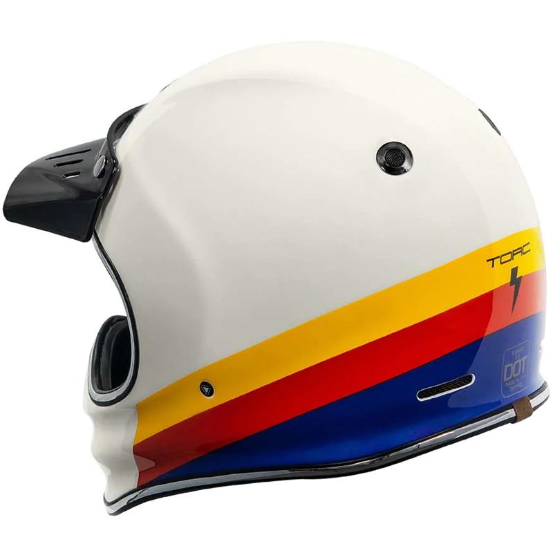 Torc Baja T3 Retro Moto Helmet Motorcycle Full Face Removable Visor DOT XS-2XL - Picture 49 of 66