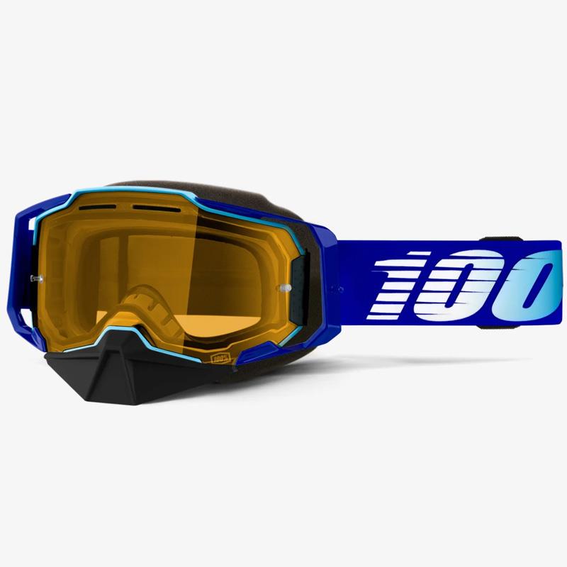 100% Armega Snowmobile Goggles Impact Resistant Yellow/Mirror Ultra HD Lens - Bild 13 von 13