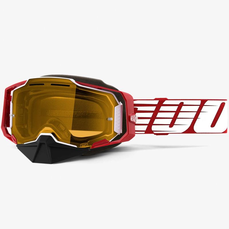 100% Armega Snowmobile Goggles Impact Resistant Yellow/Mirror Ultra HD Lens - Bild 11 von 13