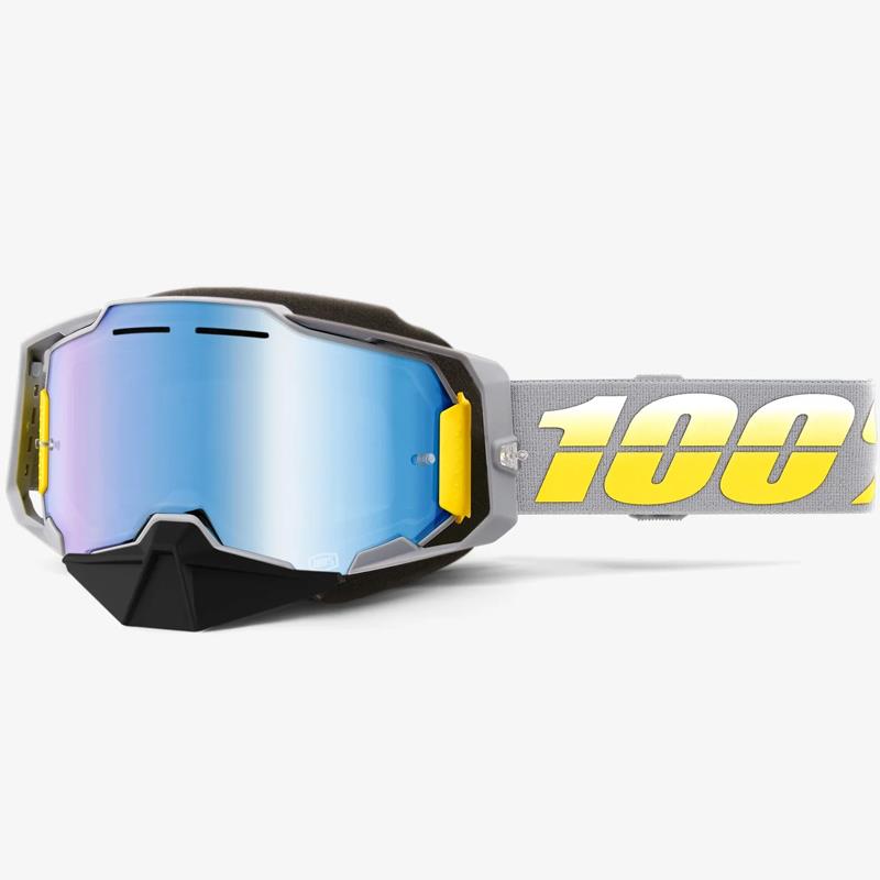 100% Armega Snowmobile Goggles Impact Resistant Yellow/Mirror Ultra HD Lens - Bild 4 von 13