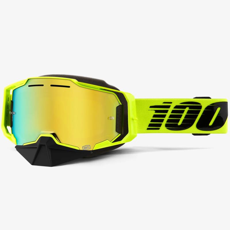 100% Armega Snowmobile Goggles Impact Resistant Yellow/Mirror Ultra HD Lens - Bild 8 von 13