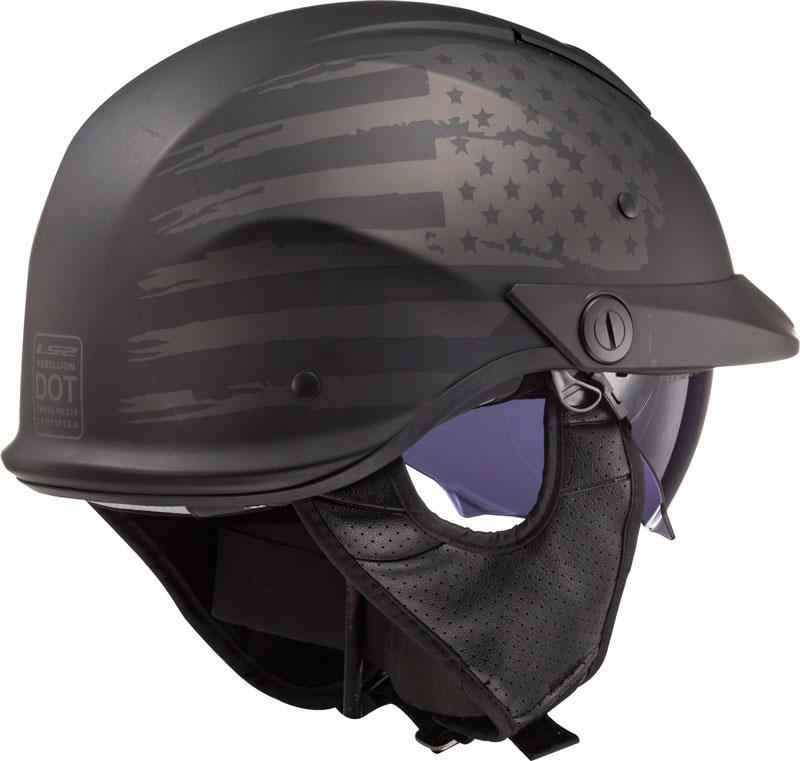 LS2 Rebellion Half Helmet Peak Visor Drop Down Shield Bluetooth Ready DOT XS-2XL - Picture 18 of 28