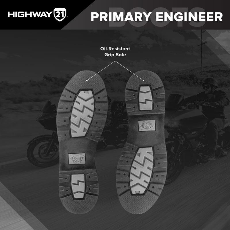 Highway 21 Tall Primary Engineer Boots Leather Water Resistant Sizes 7-14 - Foto 7 di 9