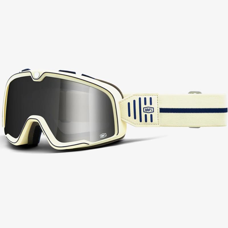 100% Barstow Goggles MX Moto Vintage Anti-Fog Clear Mirror Lens Storage Bag - Bild 4 von 15