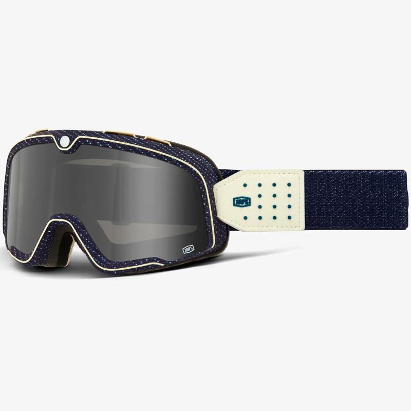 100% Barstow Goggles MX Moto Vintage Anti-Fog Clear Mirror Lens Storage Bag - Bild 7 von 15