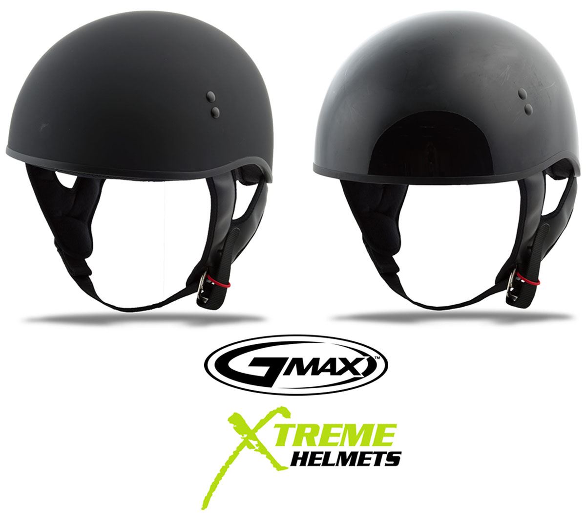 GMAX GM-45 1//2 Half Motorcycle Helmet Naked Black Solid Color Sizes
