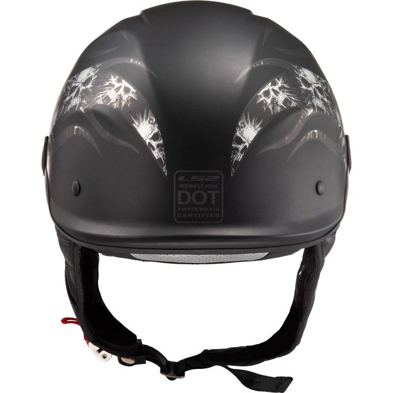 LS2 Rebellion Half Helmet Peak Visor Drop Down Shield Bluetooth Ready DOT XS-2XL - Picture 15 of 28