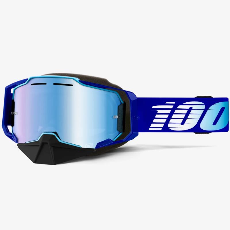 100% Armega Snowmobile Goggles Impact Resistant Yellow/Mirror Ultra HD Lens - Bild 12 von 13