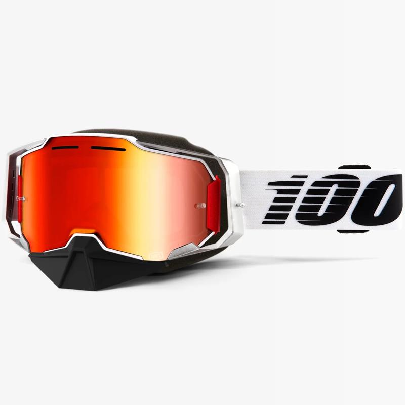 100% Armega Snowmobile Goggles Impact Resistant Yellow/Mirror Ultra HD Lens - Bild 6 von 13